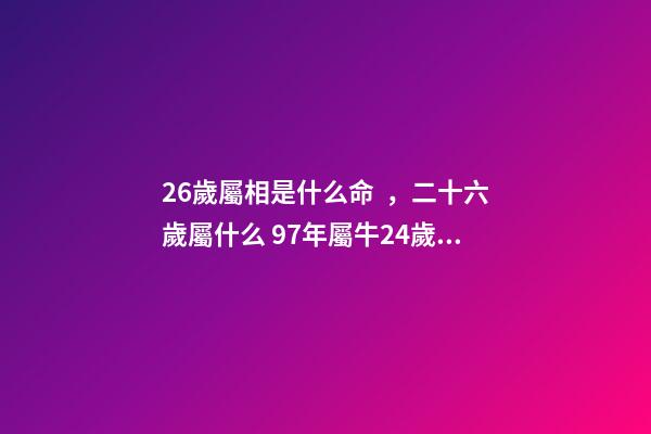 26歲屬相是什么命，二十六歲屬什么 97年屬牛24歲有一災，屬牛農歷97.6.24什么命-第1張-觀點-玄機派